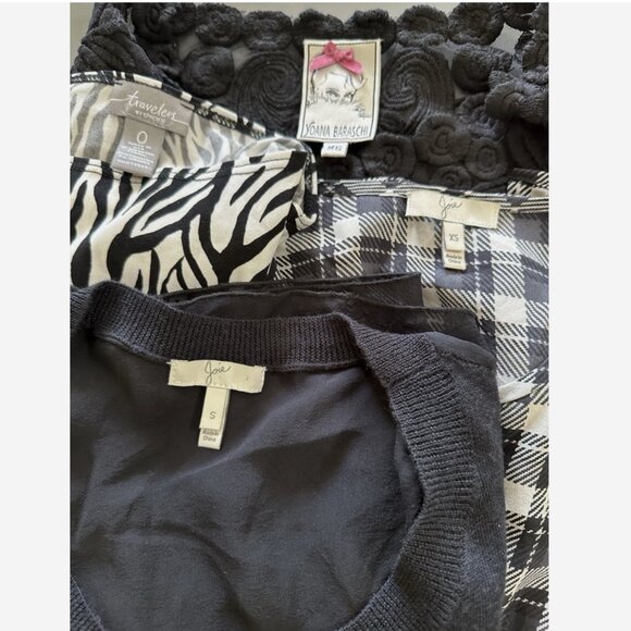 Lot 7 Small Black White Tops Current Elliot Joie Chicos Baraschi - Picture 3 of 12